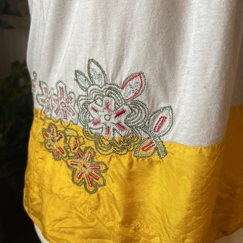 Johnny Was Womens Silk-Blend Embroidered Striped Tank - Picture 7 of 10